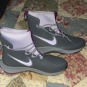 Nike Kids Gray and Lavender Athletic Shoes